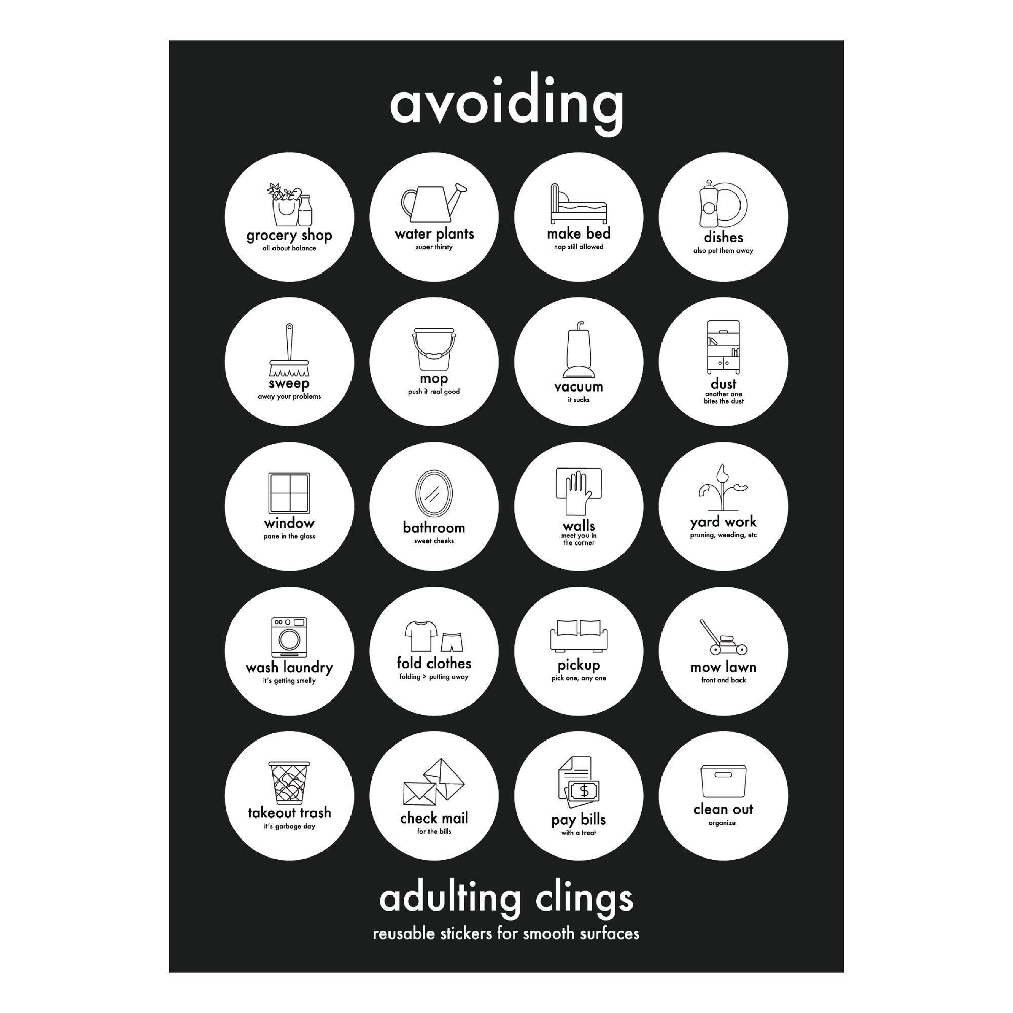 adulting | avoiding | daily clings